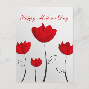 Glückliche Mutter Tag Rote Blume Postkarte