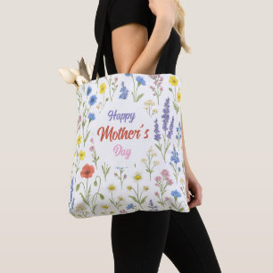 Glückliche Mutter Tag Wildblume Tote Tasche