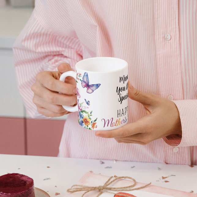 Glückliche Mutter-Tag-Wildblumen Schmetterlinge Kaffeetasse (Von Creator hochgeladen)