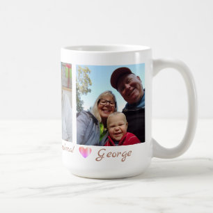 Glückliche Mutter-Tagesgroßmutter mit 3 Fotos Kaffeetasse