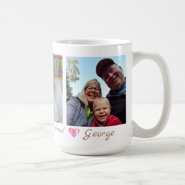 Glückliche Mutter-Tagesgroßmutter mit 3 Fotos Kaffeetasse (Rechts)