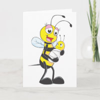 Glückliche Mutter-und Baby-Biene