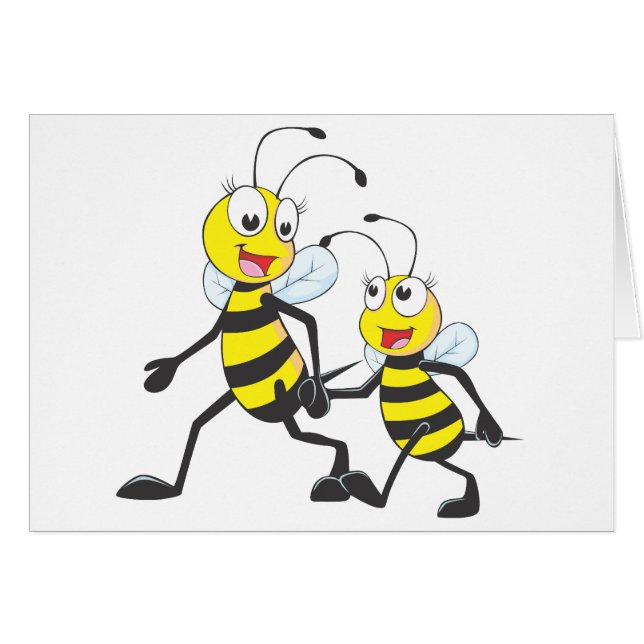Glückliche Mutter-und Tochter-Biene, die zusammen (Vorderseite (Horizontal))