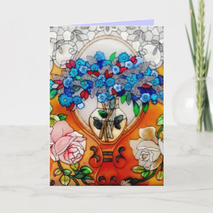 Glückliche Muttertag festgehaltene Blume aus Glas Karte