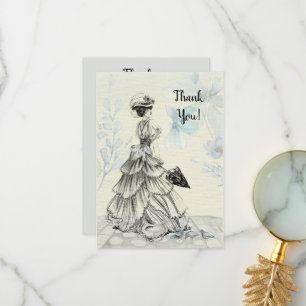 Glückliche Muttertag Viktorianische Parasolvögel Dankeskarte