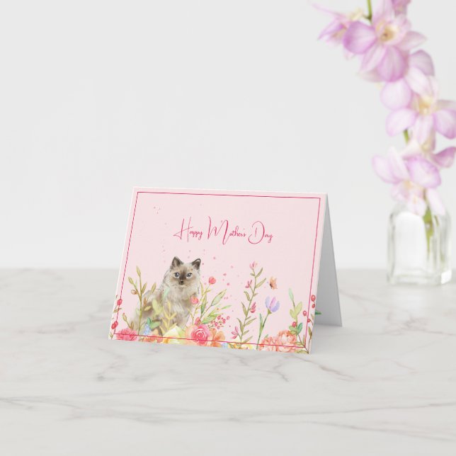 Glückliche Muttertagskarte aus der Katze Karte (Orchidee)