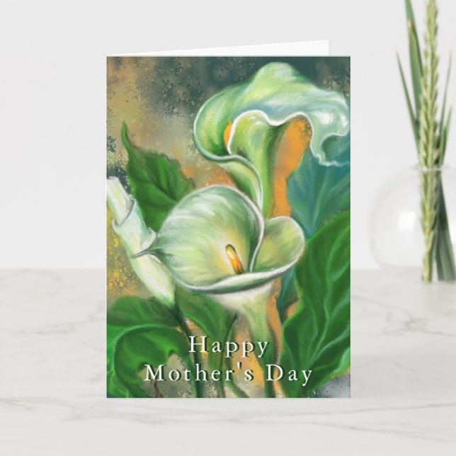 Glückliche Muttertagskarte Calla Lily Blume Karte (Vorderseite)
