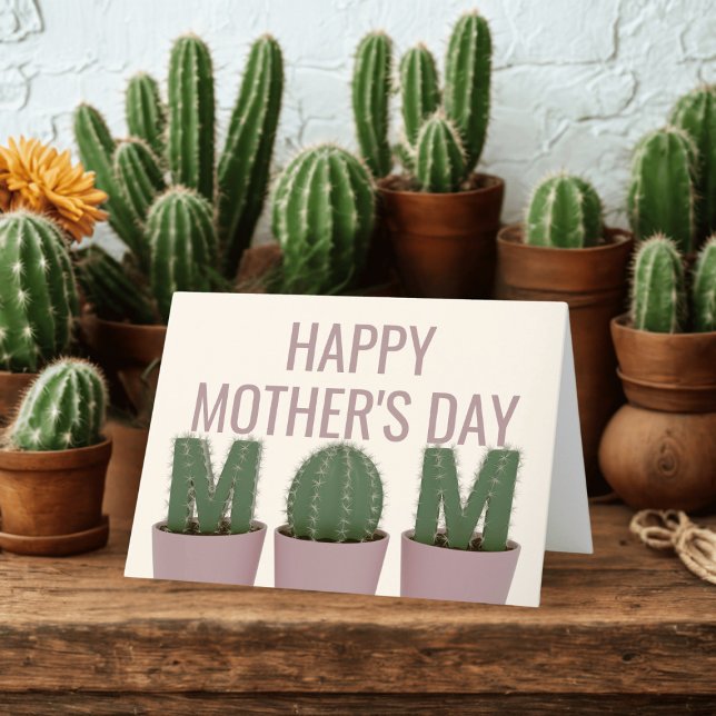 Glückliche Muttertagskarte für Kakteen-Enthusiaste Feiertagskarte (For the Mom who loves Cacti! Happy Mother's Day! 🌱🌵❤)