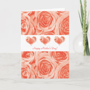 Glückliche Muttertagskarte Peach Rose Grußkarte Karte