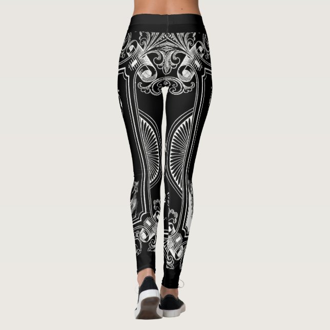 Glückliche mystische Oracle-Brett-Leggings Leggings (Rückseite)