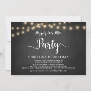 Glückliche Nachher-Party, Lichterketten-Elopement Einladung
