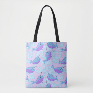 Glückliche Narwhal Muster-Tasche