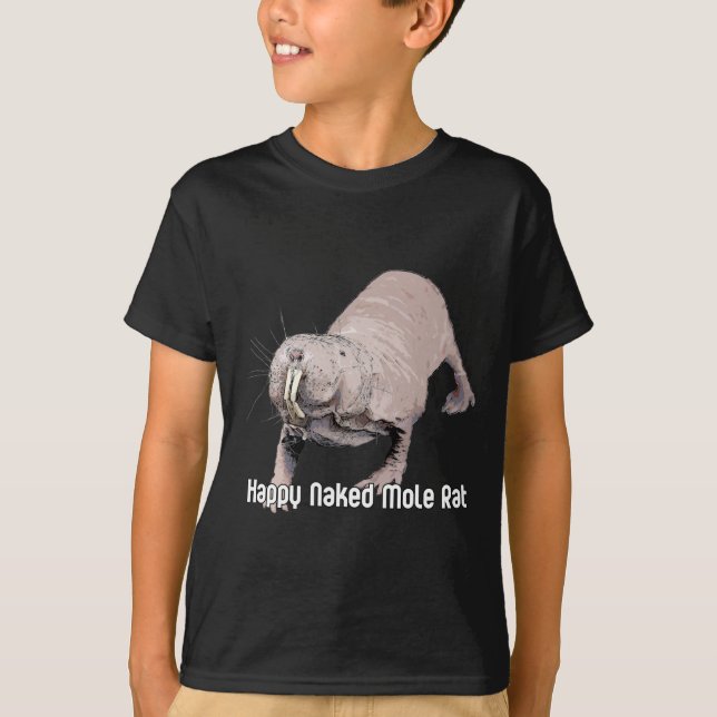 Glückliche Nekid Mole-Ratte T-Shirt (Vorderseite)