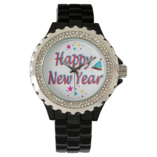 Glückliche Neujahrsbotschaft Armbanduhr