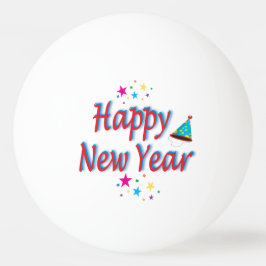Glückliche Neujahrsbotschaft Tischtennisball