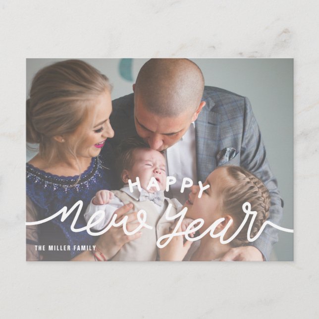 Glückliche Neujahrskarten Feiertagspostkarte (Vorderseite)