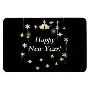 Glückliche Neujahrsspiele auf schwarz Magnet