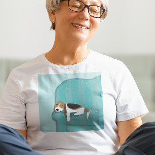 Glückliche niedliche entspannte Tierkunst des T-Shirt