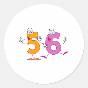 Glückliche Nr. 56 Runder Aufkleber