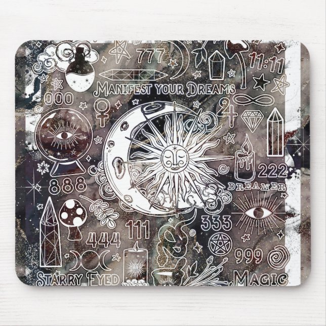 Glückliche Numerologie Manifesting Magic Galaxy Gr Mousepad (Vorne)