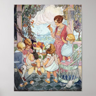 Glückliche Nursery-Szene Poster
