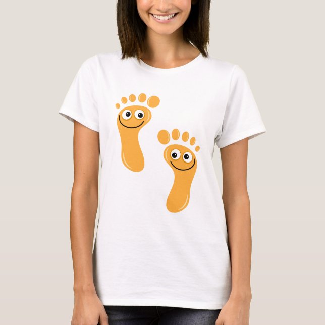 Glückliche orange Füße T-Shirt (Vorderseite)