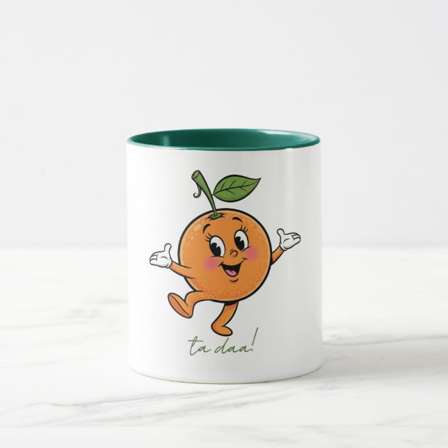 Glückliche Orange Ta Daa Tasse (Zentrum)