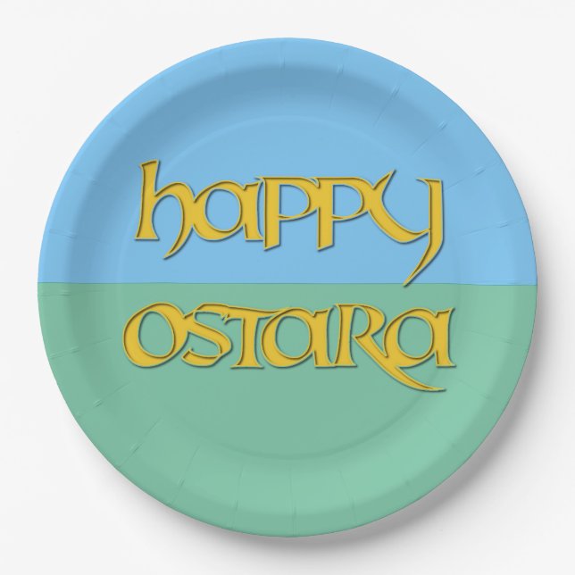 Glückliche Ostara PapierParty-Platte Pappteller (Vorderseite)