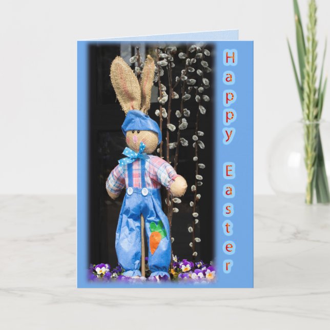 Glückliche Osterhasen-Jungen-Gruß-Karte Feiertagskarte (Vorderseite)