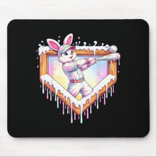 Glückliche Ostern Kinder Hase spielt Baseball Jung Mousepad
