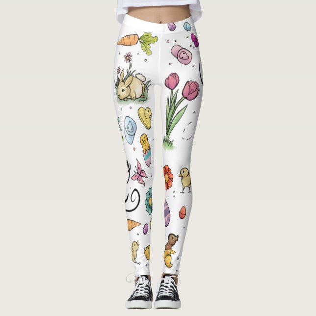 Glückliche Ostern-Kunst Leggings (Vorderseite)