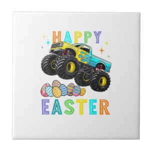 Glückliche Ostern Monster Truck Ostereier Kleinkin Fliese