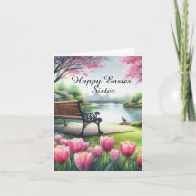 Glückliche Ostern-Schwester Faltkarte