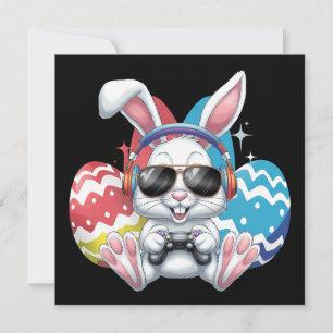 Glückliche Osterspiele Bunny Rabbit Gaming Gamer G Einladung