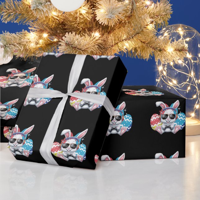 Glückliche Osterspiele Bunny Rabbit Gaming Gamer G Geschenkpapier (Feiertage)