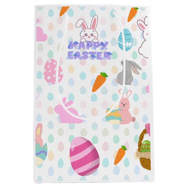 Glückliche Osterwünsche Mittlere Geschenktüte (Vorderseite)