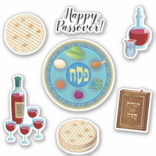Glückliche Passahfest-Frühling Pesach Seder Aufkleber