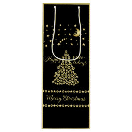 Glückliche Pawlidays, goldglänzende Paw Weihnachts Geschenktüte Für Weinflaschen