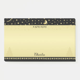 Glückliche Pawlidays, goldglänzende Paw Weihnachts Post-it Klebezettel