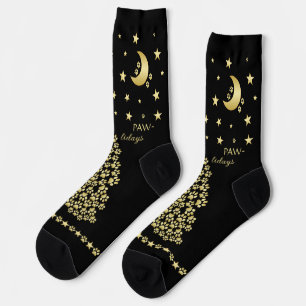 Glückliche Pawlidays, goldglänzende Paw Weihnachts Socken
