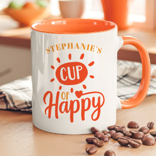 Glückliche personalisierte Sonnenschein-Tasse Tasse