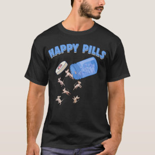 Glückliche Pillen Sphynx Katze Kätzchen Feline T-Shirt