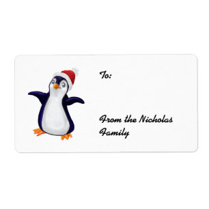 Glückliche Pinguin-Weihnachtsgeschenkaufkleber (L