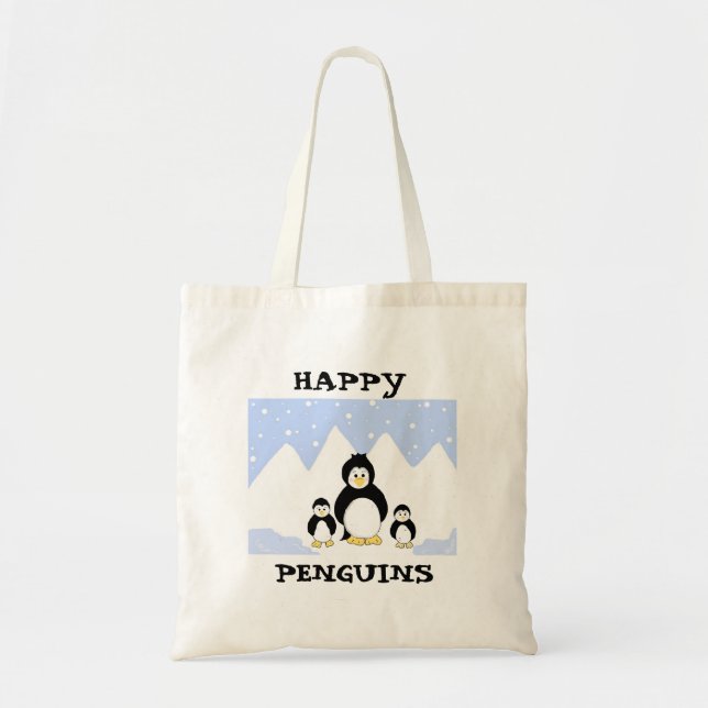 Glückliche Pinguine Tragetasche (Vorne)