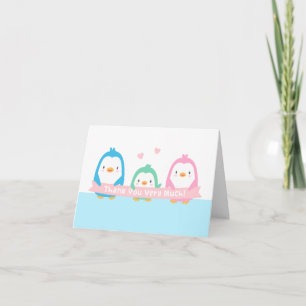 Glückliche Pinguinfamilie Baby Shower Dankeskarten Dankeskarte