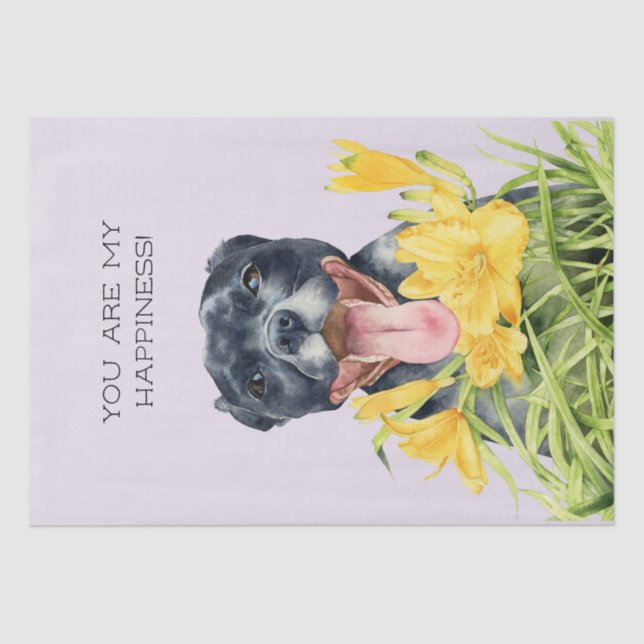 Glückliche Pitbull-Hundekunst Seidenpapier (Vorderseite)