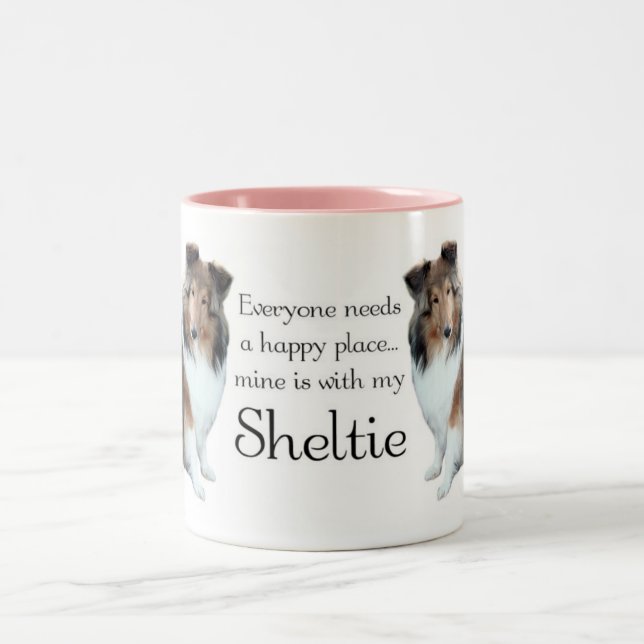 Glückliche Platz Sheltie Tasse (Mittel)