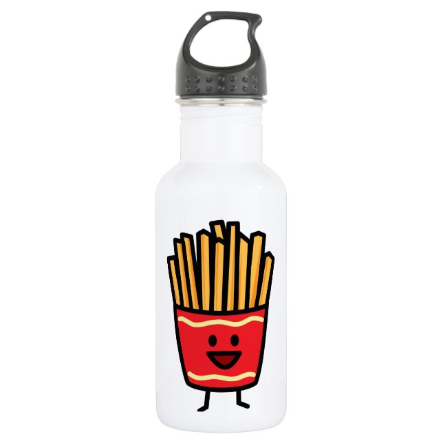 Glückliche Pommes-Frites Trinkflasche (Vorderseite)