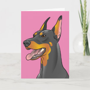Glückliche Pop-Kunst-Dobermann-Mama-Karte der Karte
