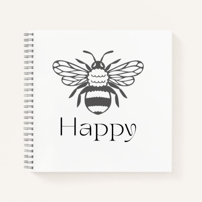Glückliche positive Bienen-Affirmation Geschenk fü Notizbuch (Vorderseite)